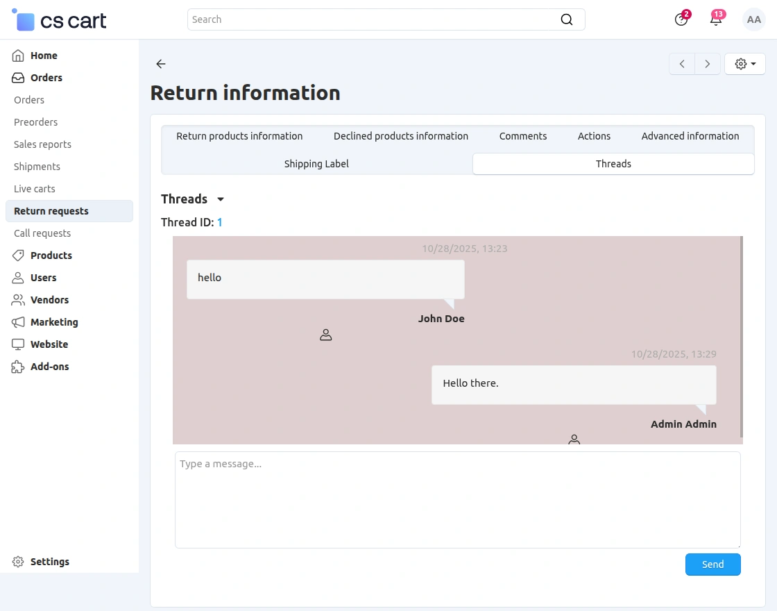 return request thread
