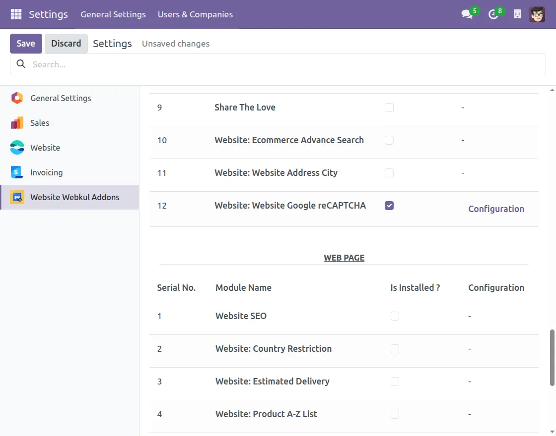 Enabling module
