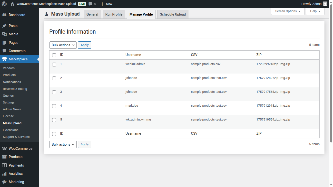 woocommerce-marketplace-massupload-manageprofile-admin