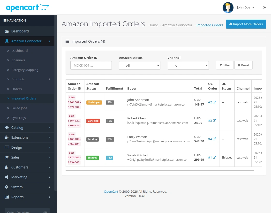 oc-amazon-connector-imported-amazon-orders-list