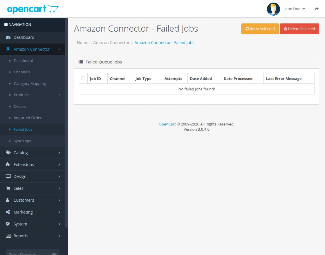 oc-amazon-connector-failed-jobs