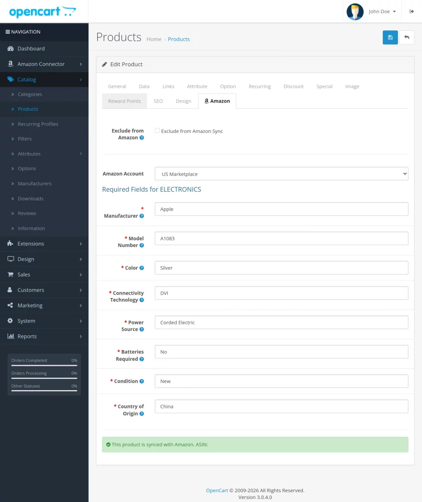 oc-amazon-connector-amazon-tab-on-product-page