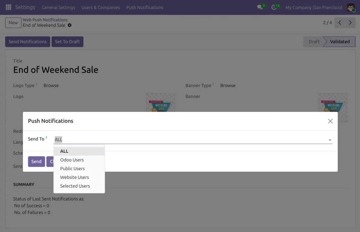 Send notifications to Users