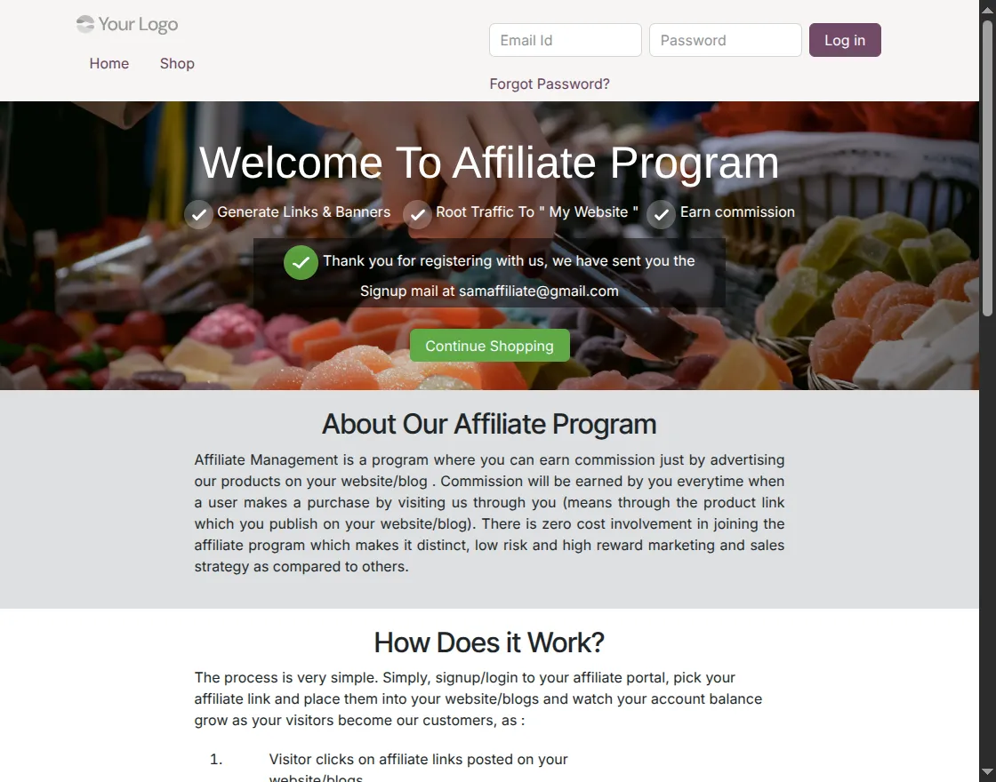 affiliate-welcome-page