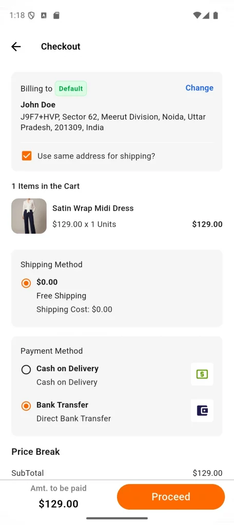 checkout payment method