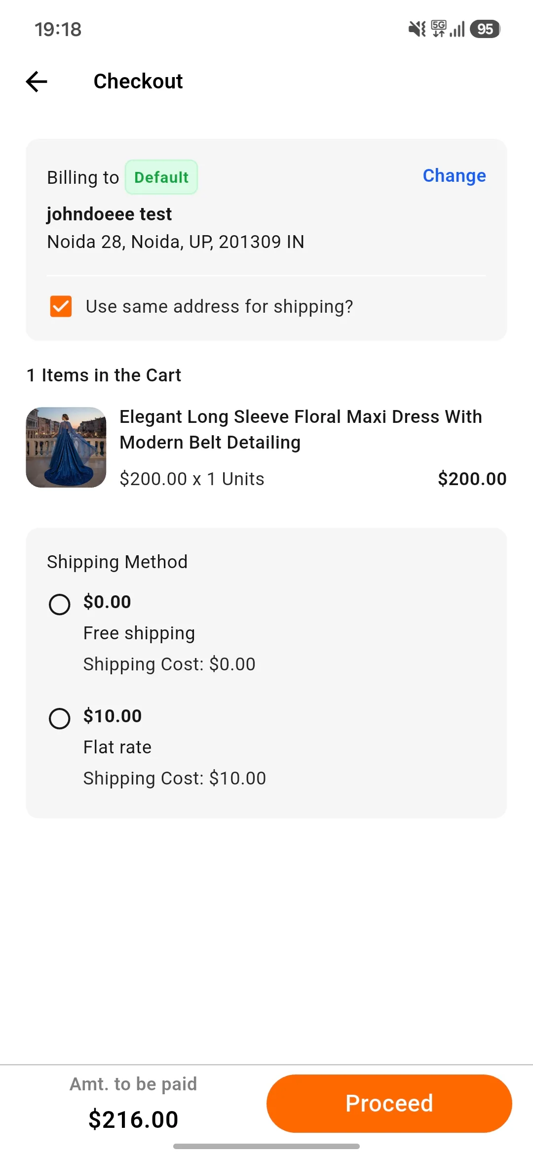 shipping method
