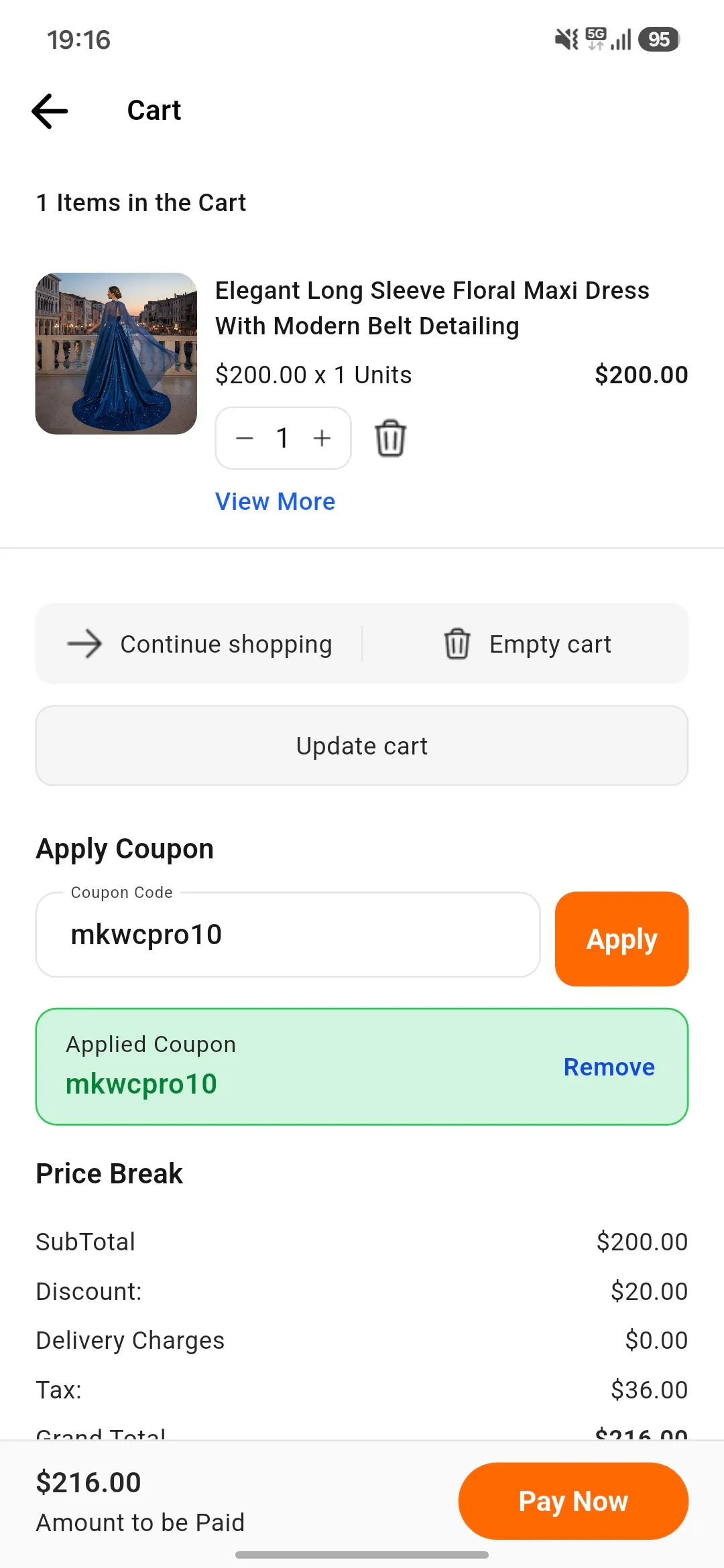 coupon applied