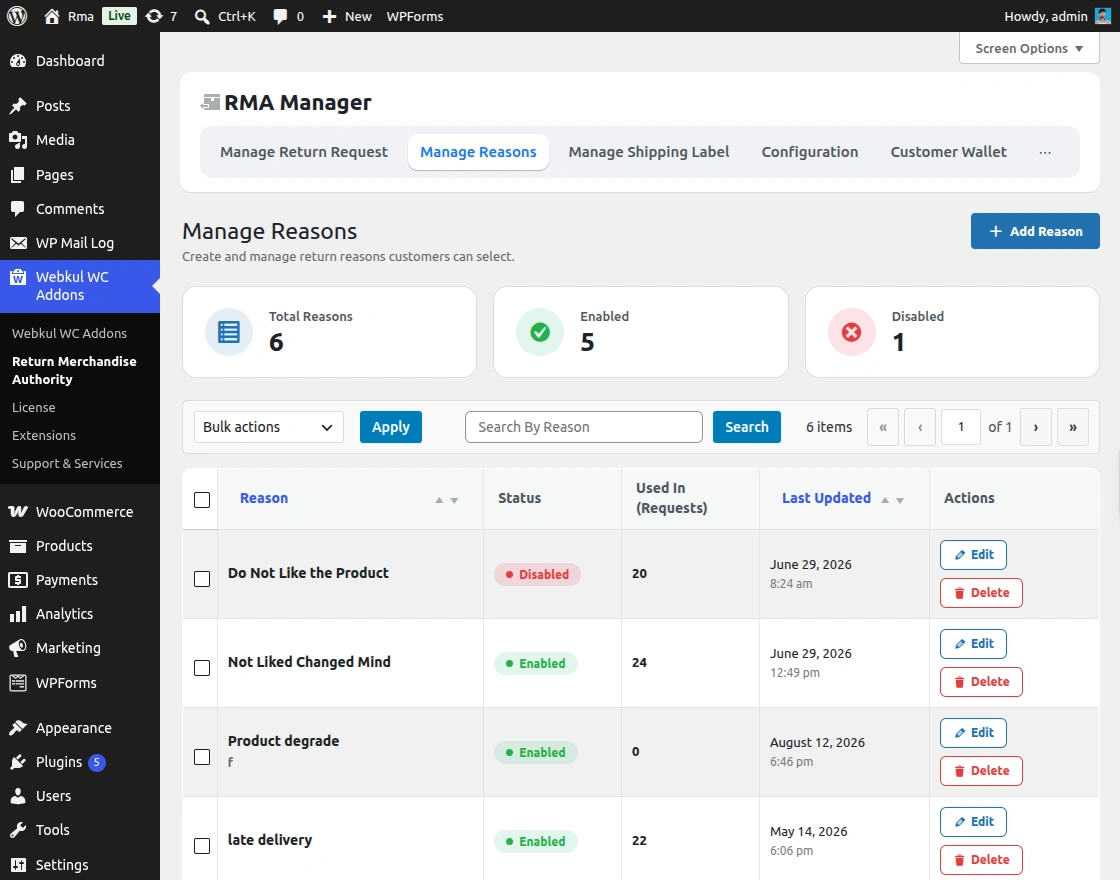 Add reason manage-reasons