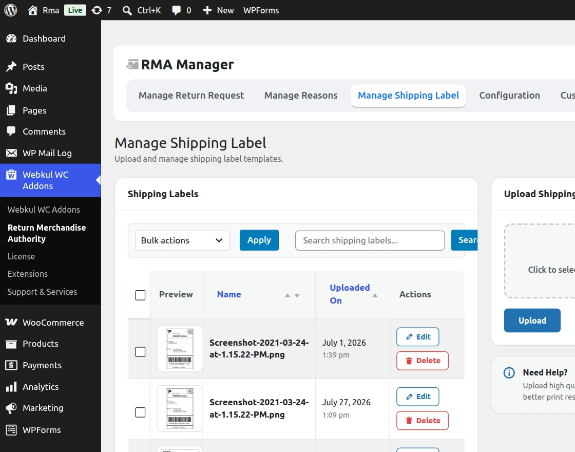 manage-shipping-label