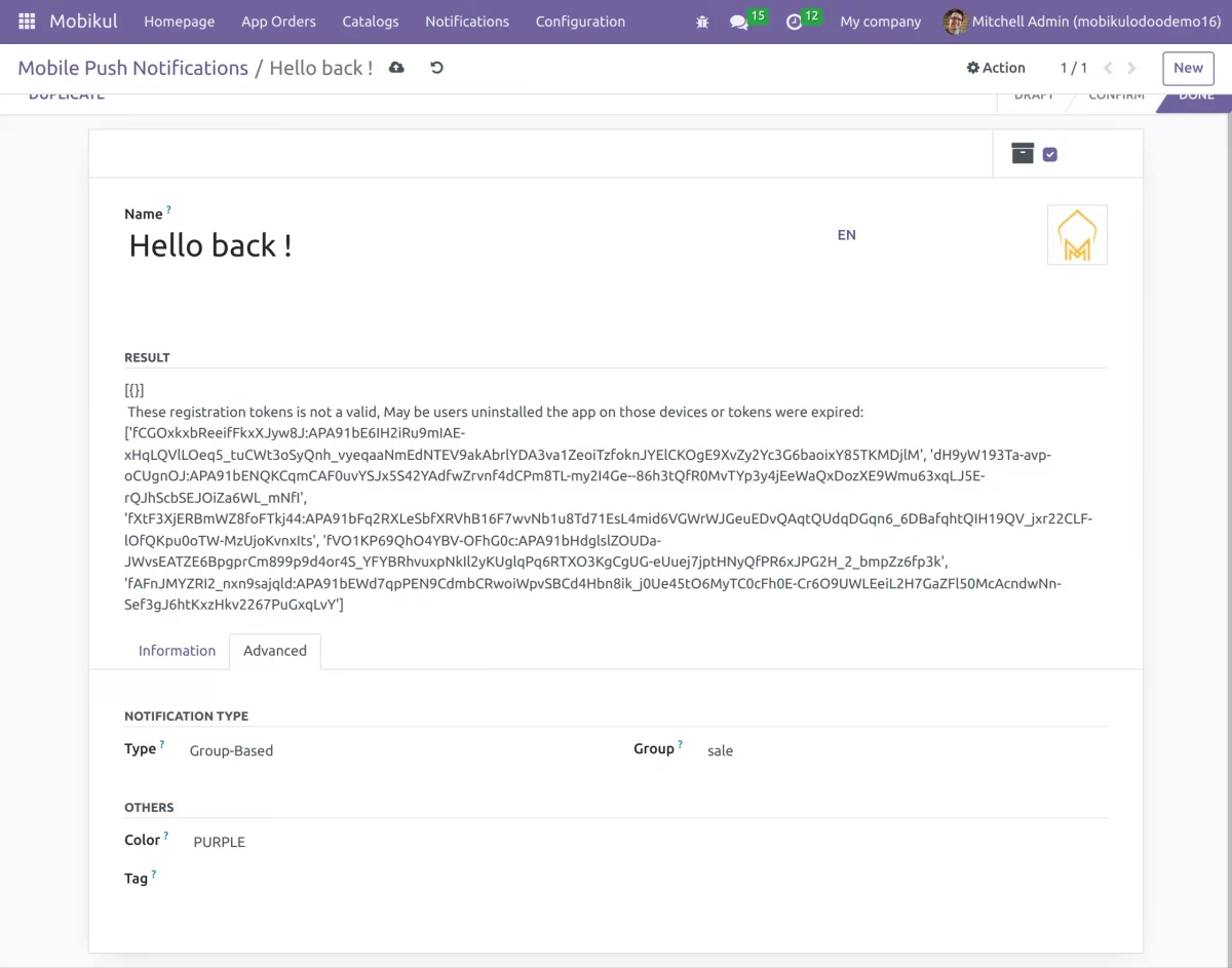group based notifications