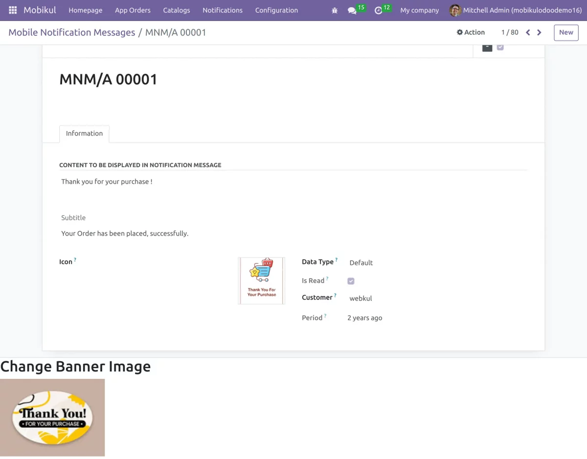 mobile notification messages