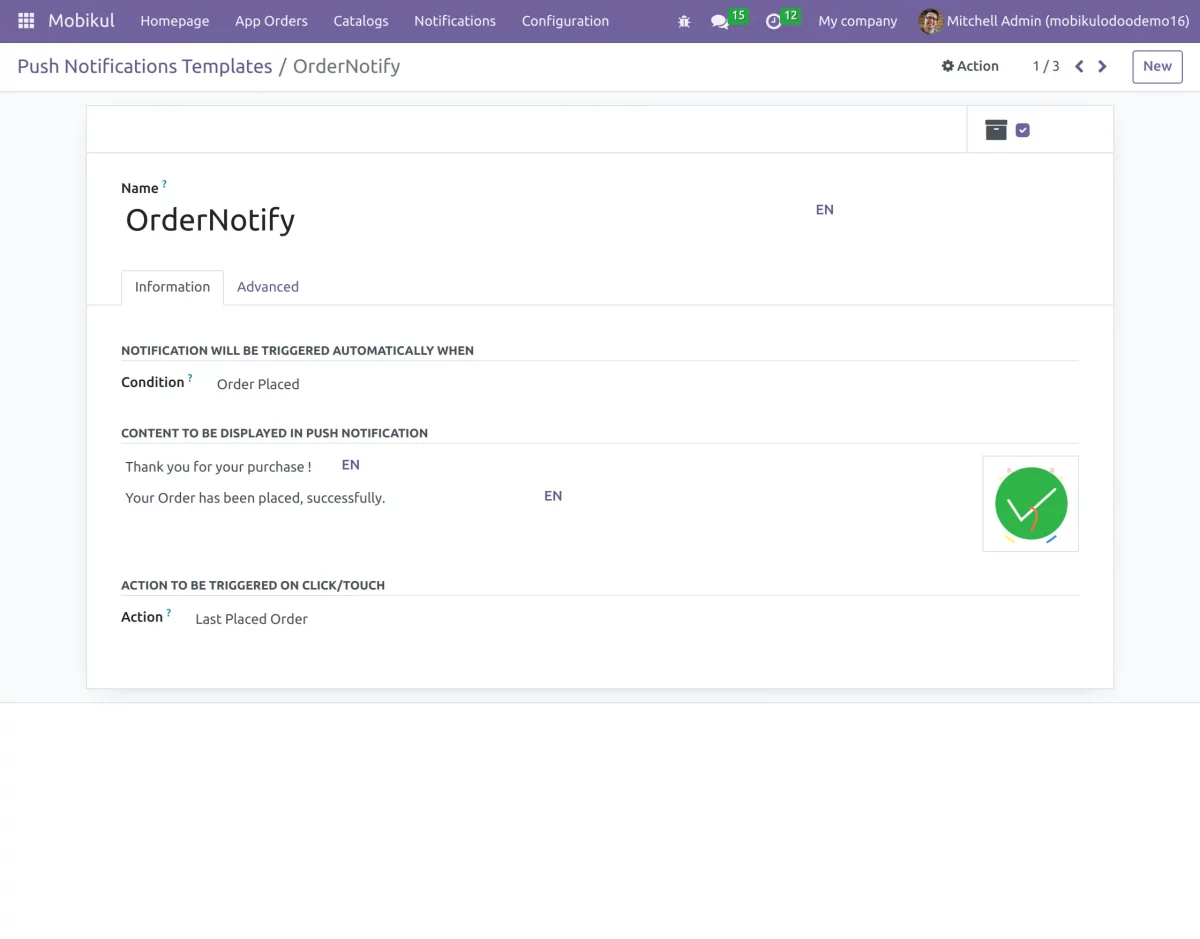push notification template