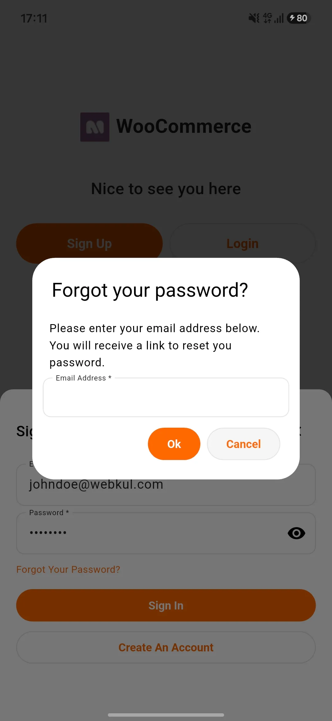 reset password