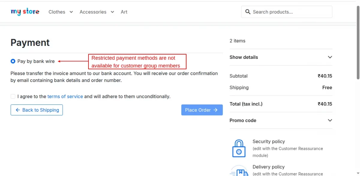 restrictedpayement