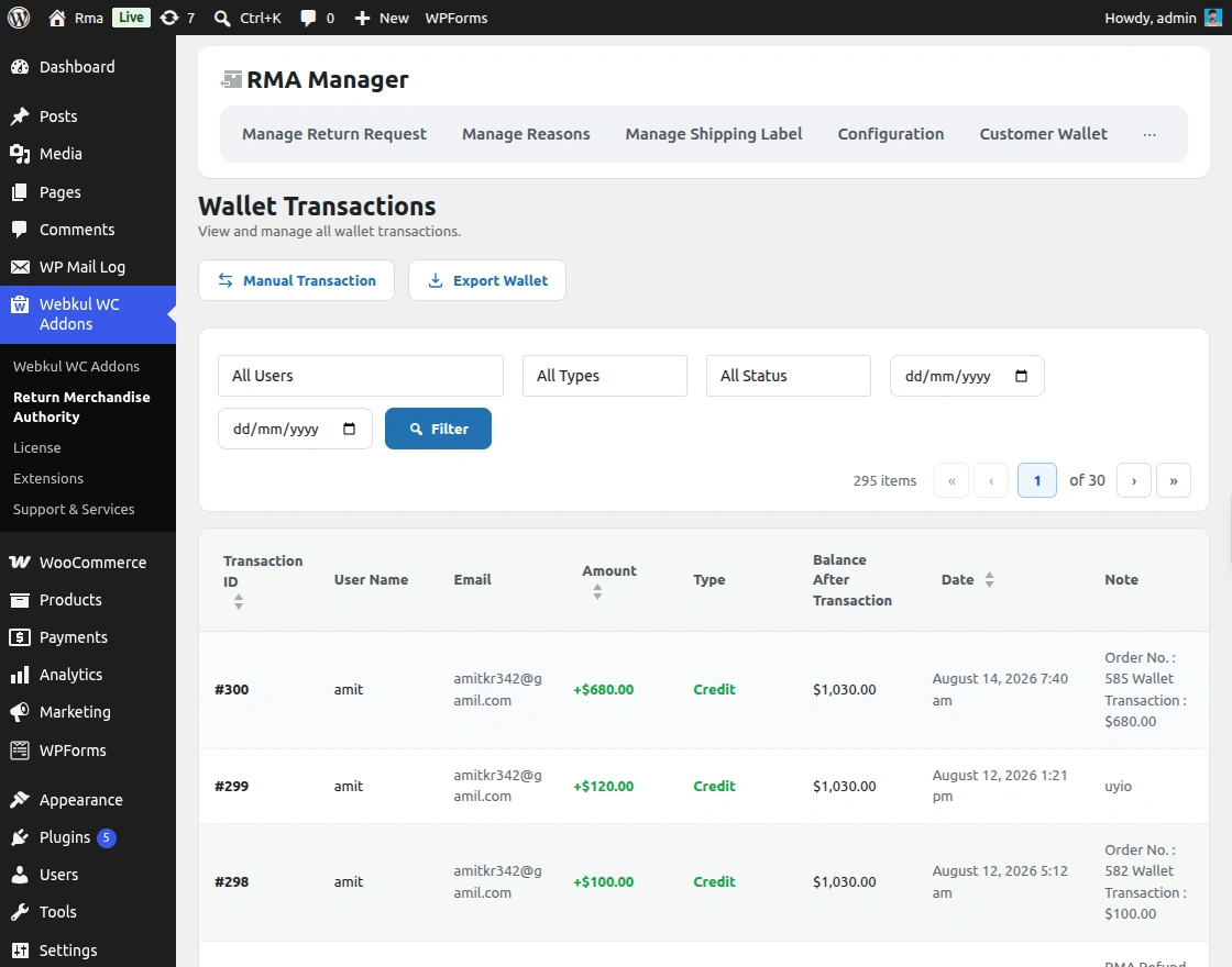 transactions