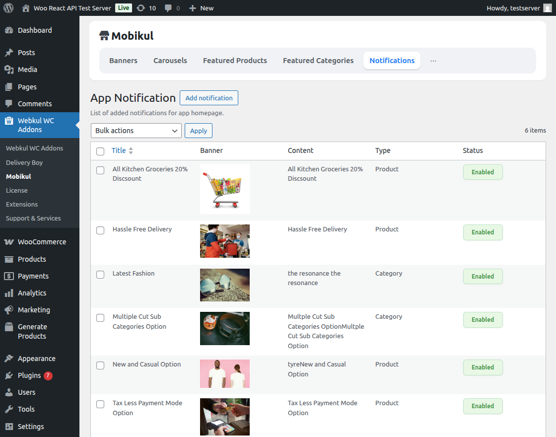 woocommerce-react-api-app-notification
