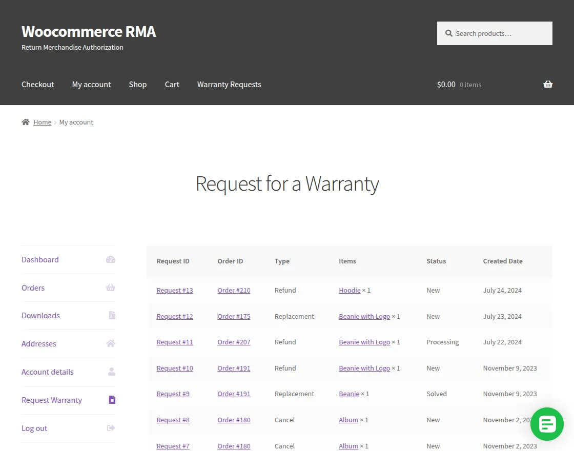 wp-woocommerce-rma-my-account-view-warranty