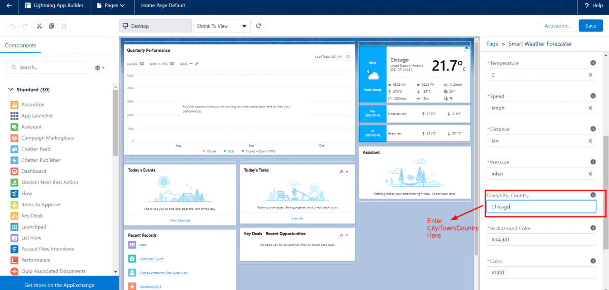 Smart Weather Forecaster Lightning Component Salesforce