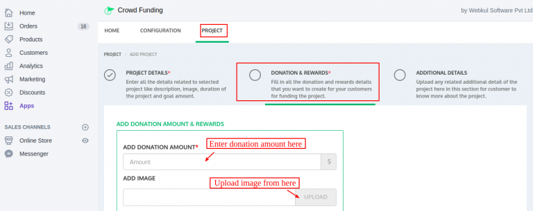 Crowd Funding App for Shopify by Webkul