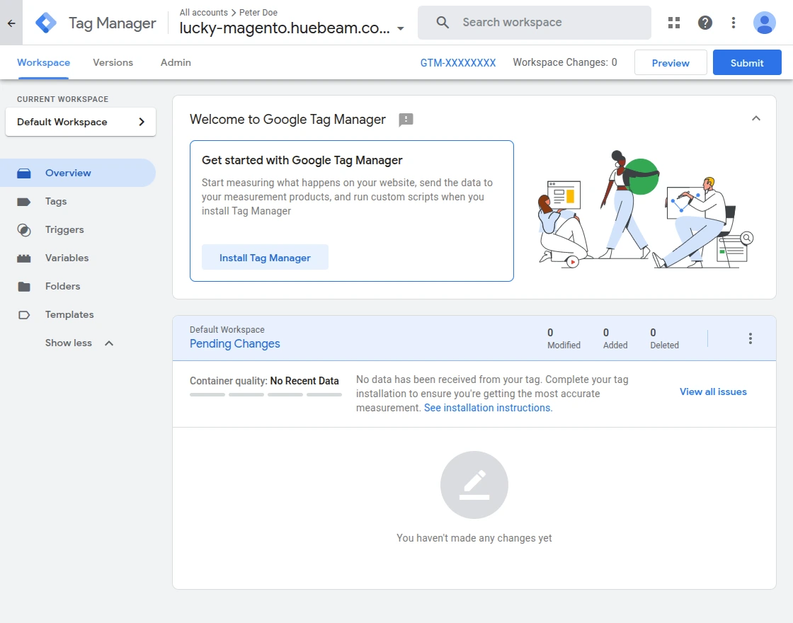 tag manager generated gtm id