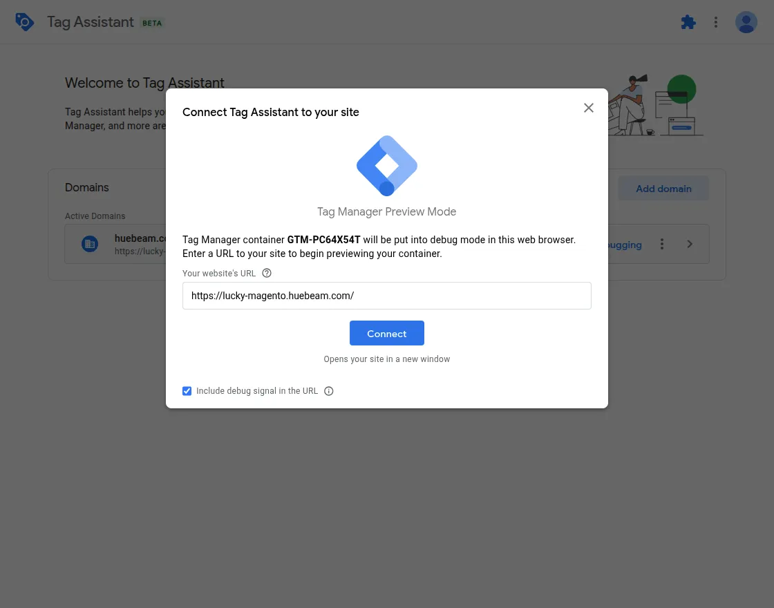 adobe commerce gtm extension tag assistent