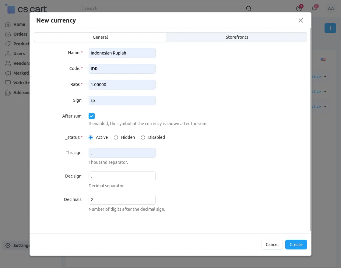 fill currency details