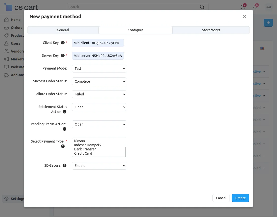 configure payment method