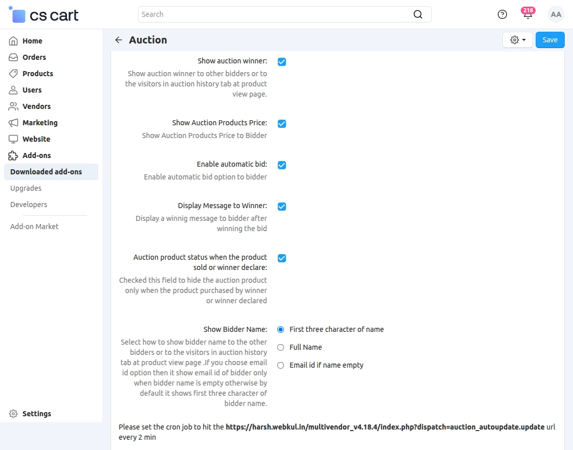 add-on configuration