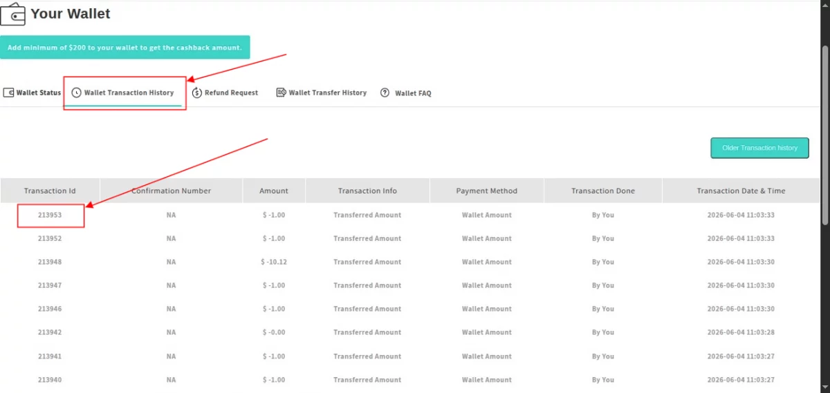 transaction id