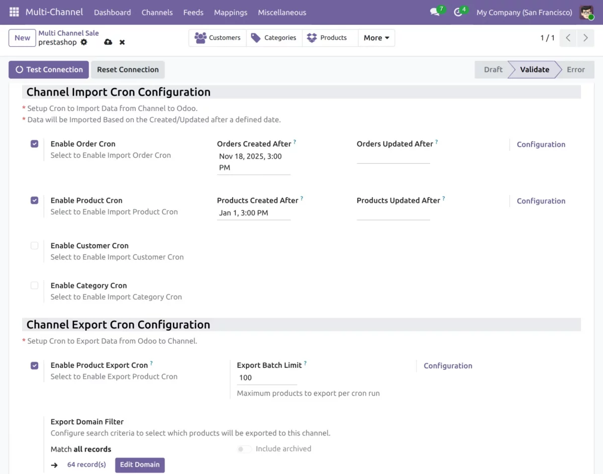 odoo prestashop cron configuration