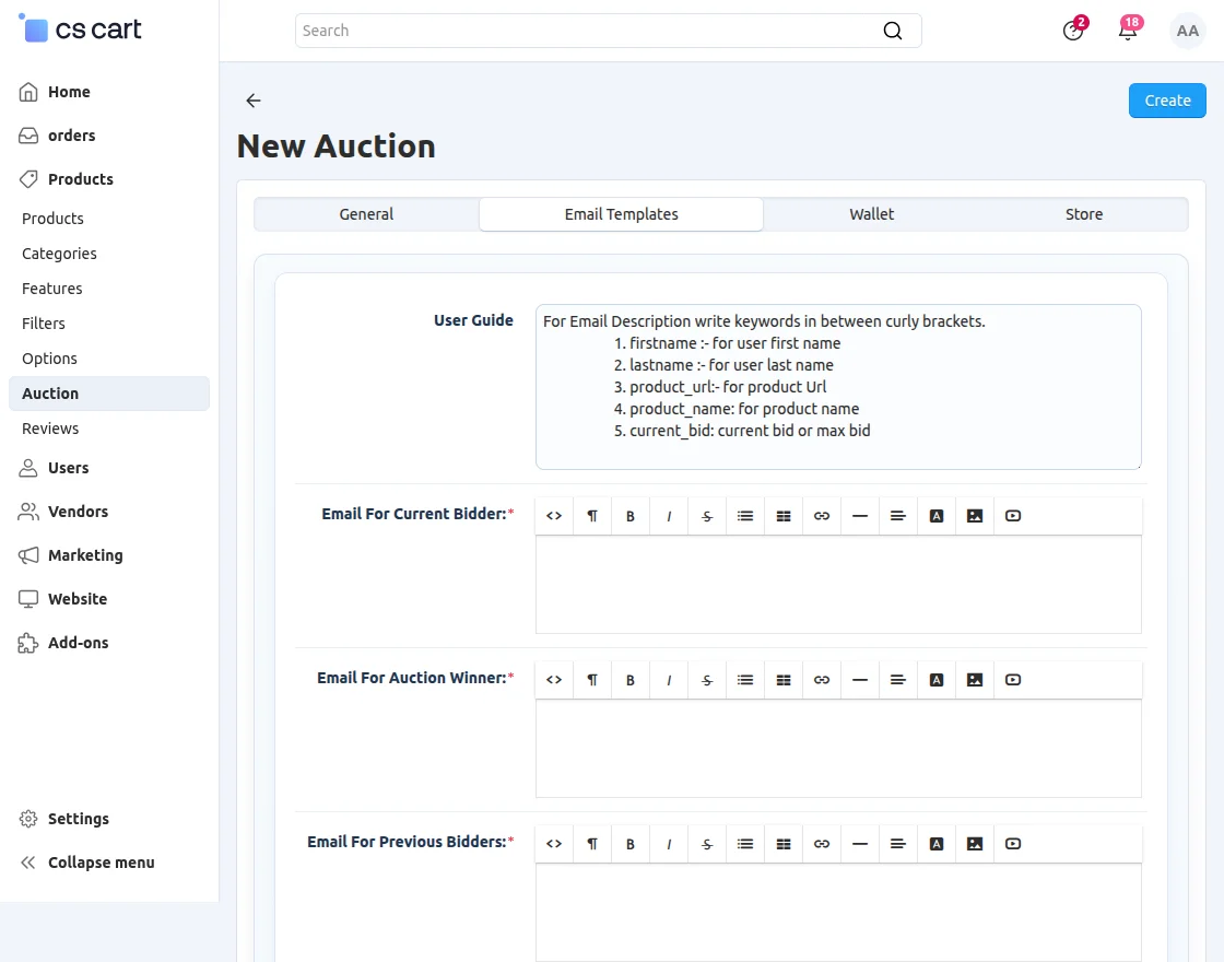 mail templates