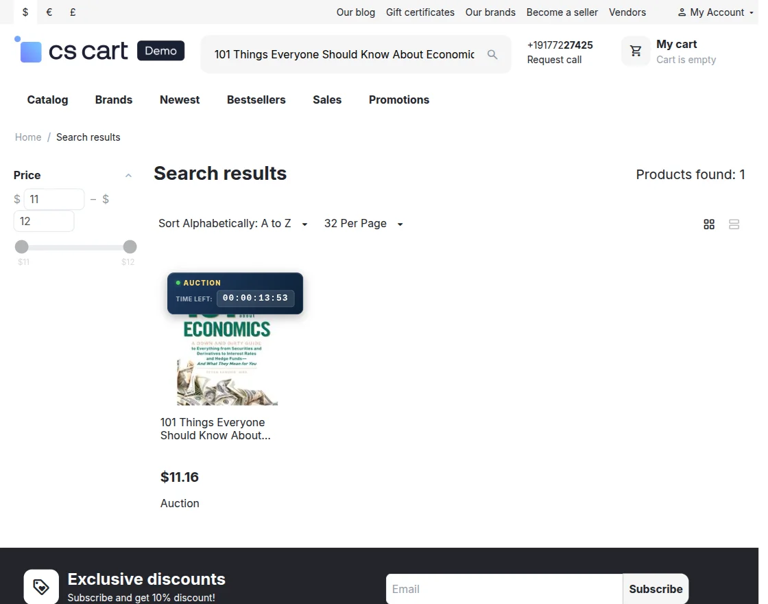 product on store in search section