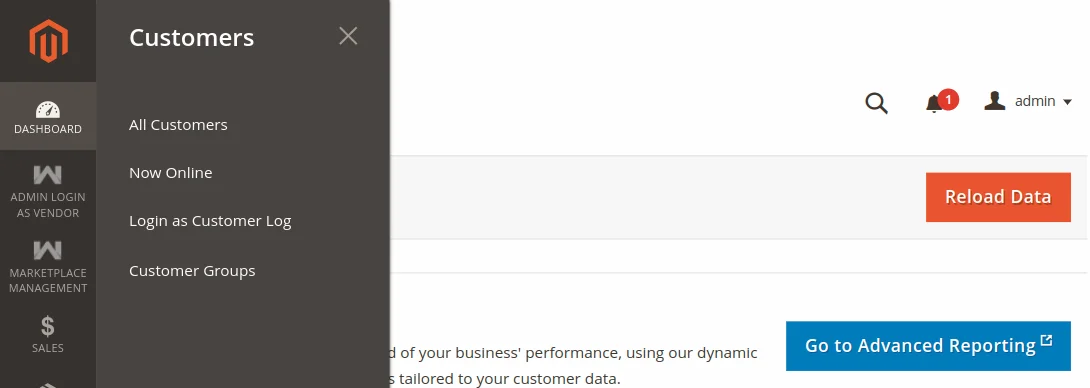 Customer manage admin login