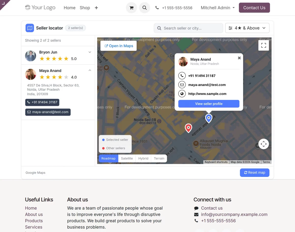 filter sellers by rating