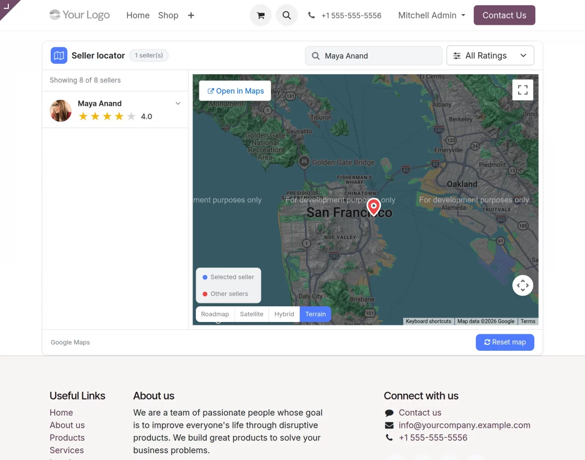 search seller by name or location