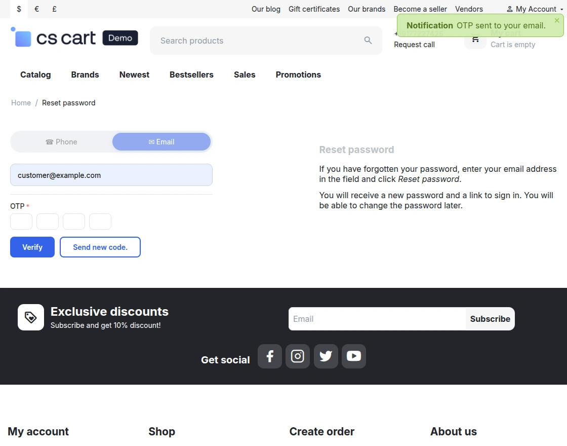 cs-cart-otp-verification-enter-otp-for-reset-password