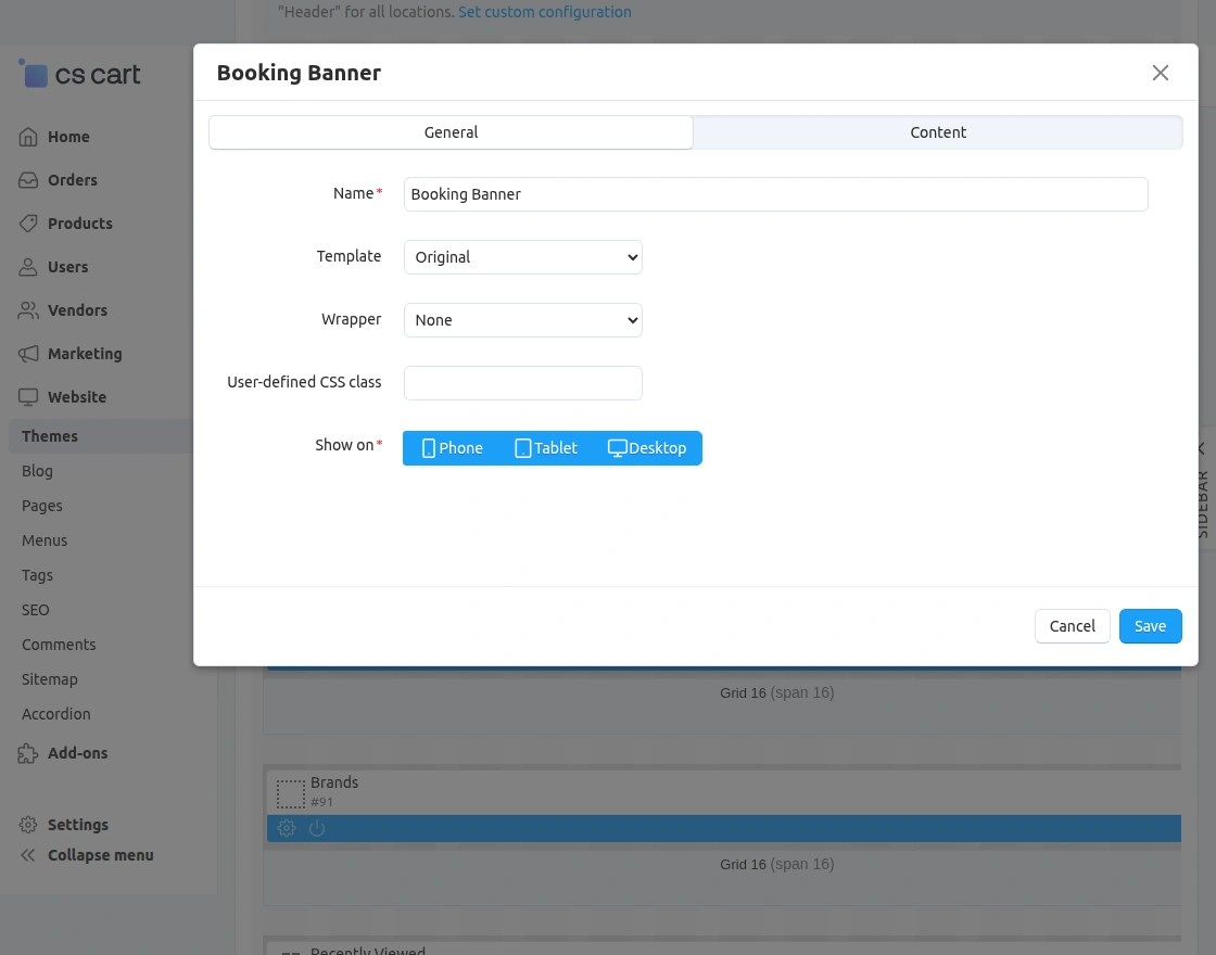 banner layout box