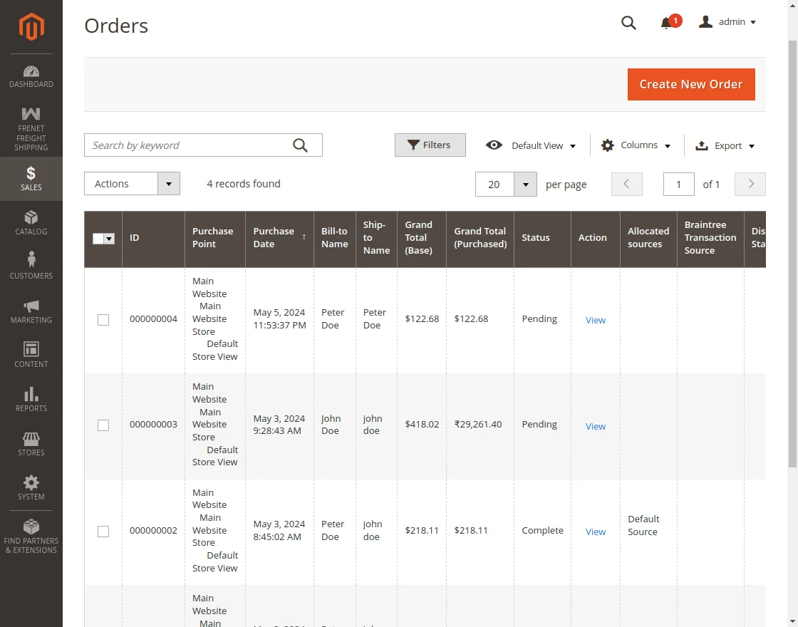 magento2-frenet-freight-list-of-orders-