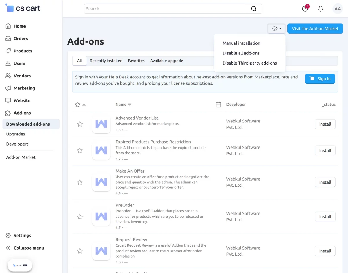 a-addon-listing-page