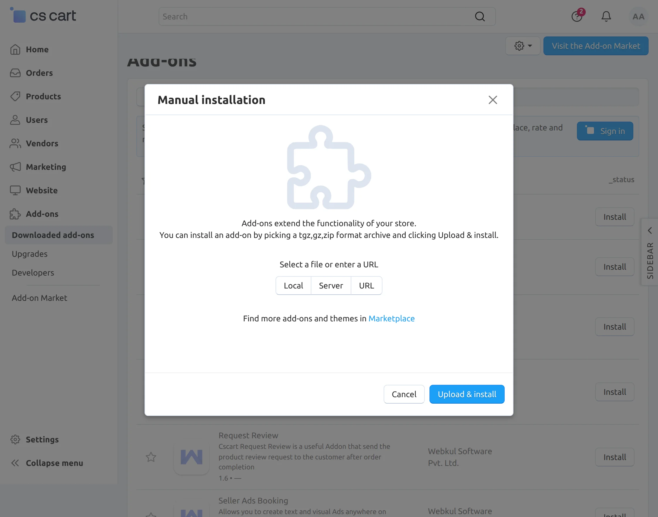 b-addon-installation-page