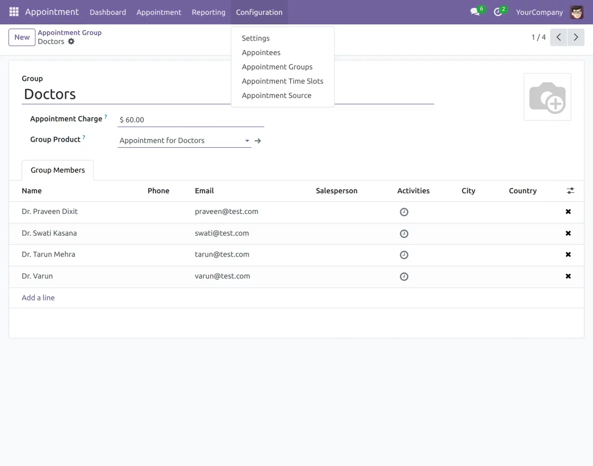 create groups of appointees