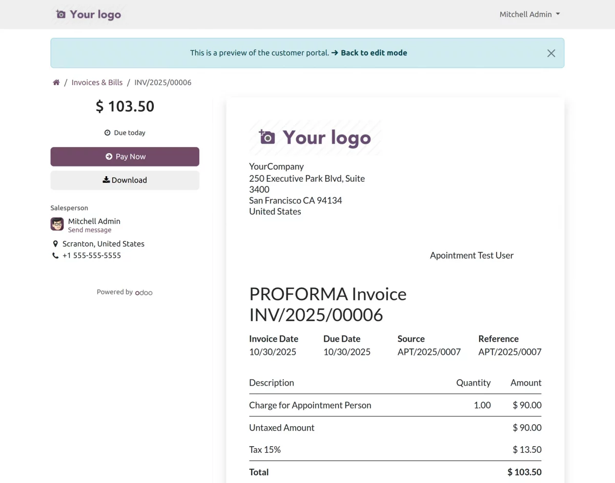 preview invoice