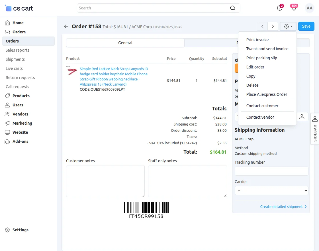 place aliexpress order