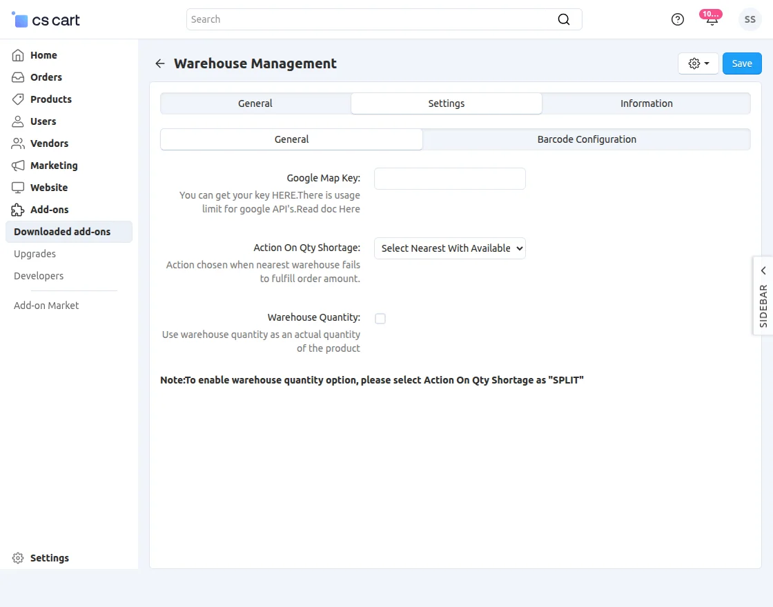 Add on configuration