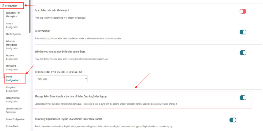 seller config