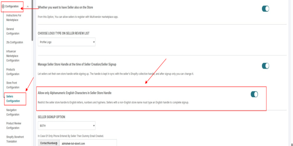 seller config