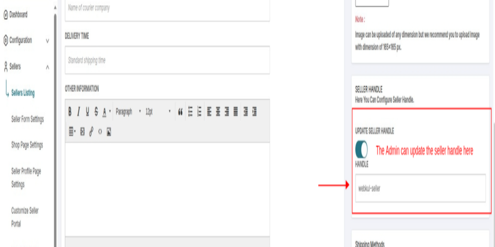 seller edit page