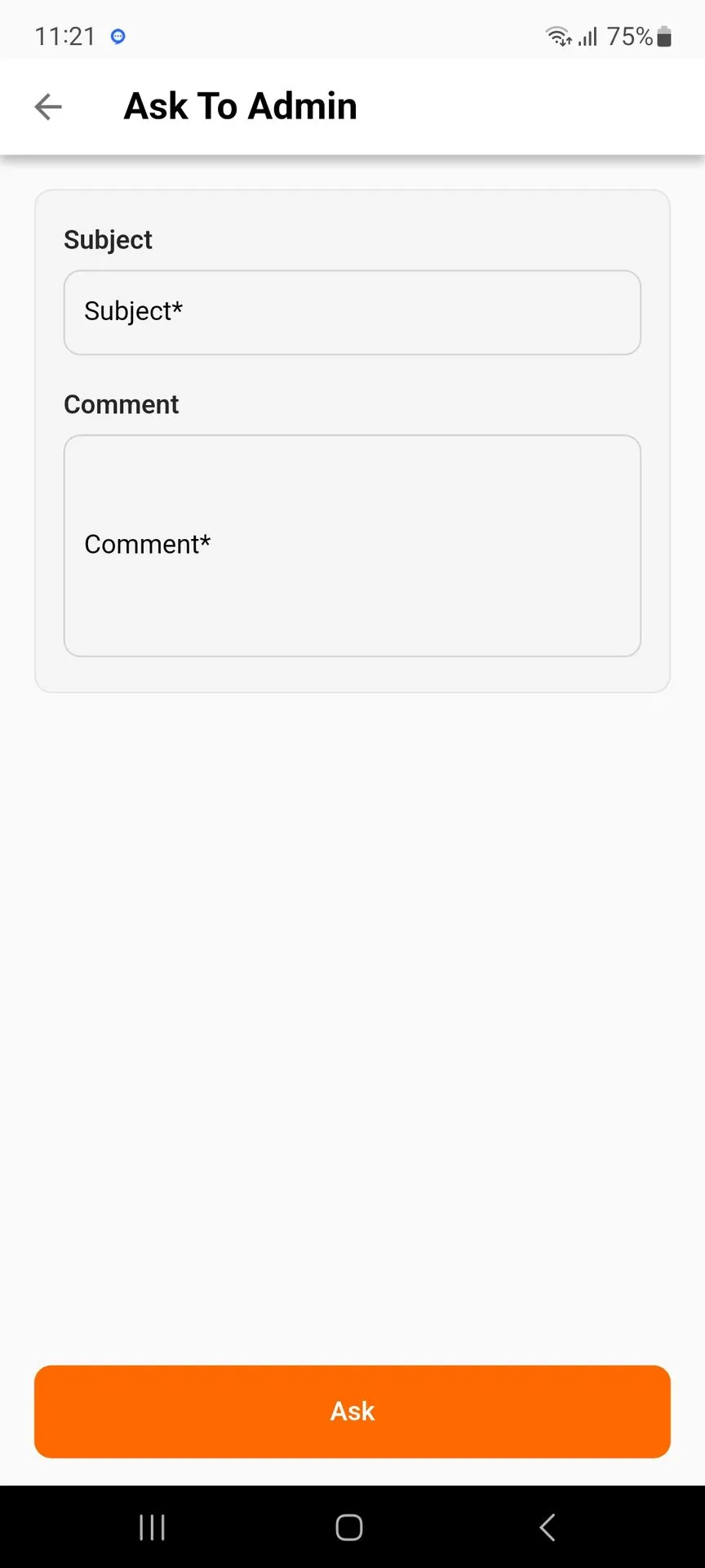 Ask to Admin