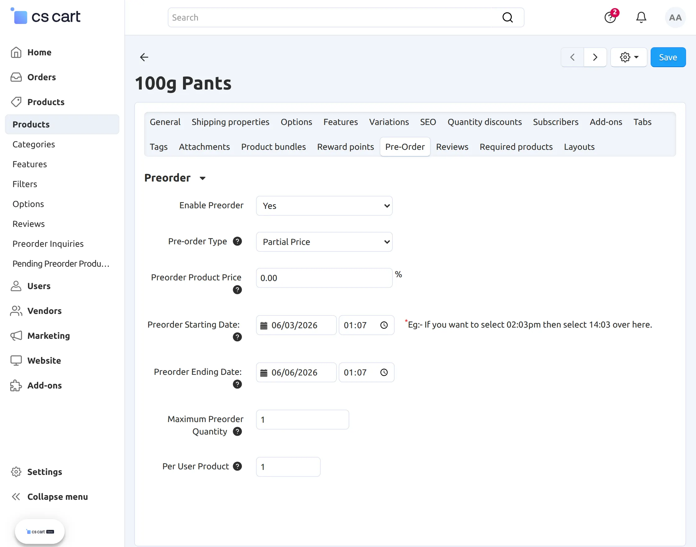 b-configuration-on-product-page