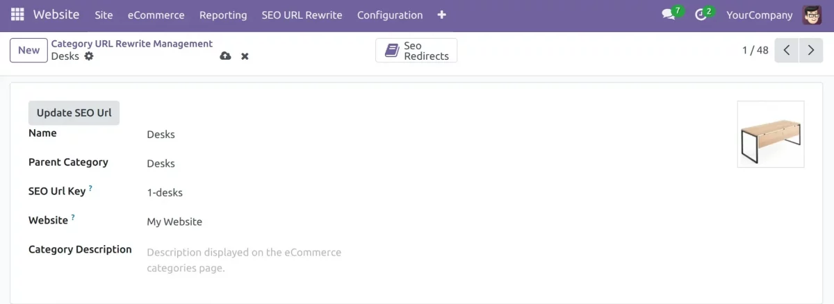 category url rewrite